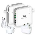 MetaTronics Omni Charger 4in1 Travel Charger Power Bank with Global Adapter Kit | 4in1 Powerbank Features Wall Charging, Wireless Charging, 6700mah Portable Battery, and 4 Travel Adapters