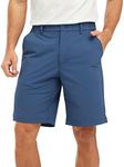 TBMPOY Men's Golf Shorts 9'' Elastic Waist Quick Dry for Flat Front Travel Casual Shorts with 5 Pockets, Denim Blue, 36 Regular