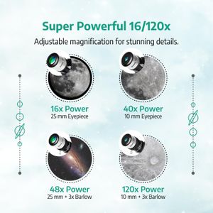 Slokey Telescope 40070 – 16x-120x Refractor for Beginners