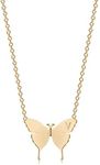 MEVECCO Gold Dainty Initial Necklace 18K Gold Plated Butterfly Pendant Name Necklaces Delicate Everyday Necklace for Women Minimalist Personalized Jewelry