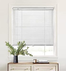 LazBlinds Cordless 1" Aluminum Horizontal Mini Blinds, Custom Cut to Size Light Filtering Blinds for Windows, White