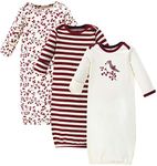 Touched by Nature Unisex Baby Organic Cotton Gowns, Berry Branch, 0-6 Months