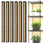 SpeePlant LED Grow Light Strips, T5 Grow Lights, Full Spectrum, 1FT 3000K, Led Grow Lights for Indoor Plants, Plant Light with ON/Off Switch, 6-Pack, Black