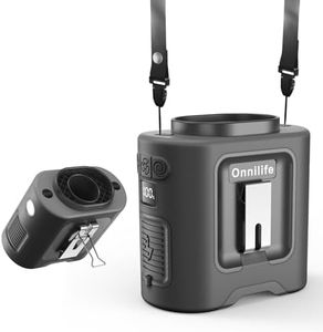 Onnilife 14500mAh Portable Waist Clip Fan, Wearable Belt Personal Fan with Flashlight, Hands Free Hanging Neck Fan with 5 Speeds 14600RPM Strong Airflow for Camping, Outdoor, Jobsite (Black)