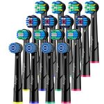 Aoxgao Toothbrush Head Compatible with Oral B Electric Toothbrushes， Replacement Heads for Oral-b Braun Pro 1000 2000 3000 500 Vitality Genius x, 16 Pcs (black)