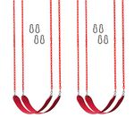 Toy Park Kids Flexible Swing Seat Heavy Duty 60" Chain Plastic Coated - Playground Swing Set Accessories and Snap Hooks - Pack of 4 (Red)