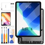 LADYSON for iPad Air 4 10.9" (2020) Screen Replacement for iPAD Air 4th Gen A2316 A2324 A2072 A2325 LCD Display Touch Screen Digitizer Assembly Sensor Glass Lens Kits,with Tempered Glass +Free Tools