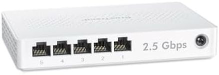 BrosTrend 5 Port 2.5GB Switch, Unmanaged Ethernet Switch for Game Console, PC, NAS, etc. 2.5 Gigabit Network Switch Fanless Plug & Play, Multi-Gigabit Switch, Desktop / Wall Mount, Lifetime Protection
