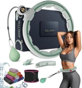 K-MART Smart Weighted Hula Ring Hoops, Hula Circle 28 Removable Fitness Ring with 360 Degree Auto-Spinning Ball Massage, Gymnastics, Adult Fitness for Weight Loss (Green)