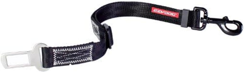 EzyDog Click Dog Car Seat Belt - Restraint for Dogs in Cars - Clicks into Existing Seat Belt of Car - Adjustable Pet Seat Belt (Black)
