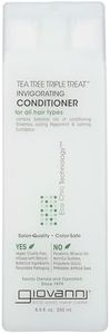 GIOVANNI Tea Tree Triple Treat Invigorating Conditioner, 8.5 oz. - Cooling Peppermint, Eucalyptus, Rosemary, Helps Dry Flaking Scalp, Lauryl and Laureth Sulfate Free, Paraben Free