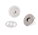 Tia Magnet Button, Clasps, Snaps, Fasteners for Purse, Bags, Clothes and DIY Works Size 18x18mm Approx-20 Pcs (Pairs) with Washers