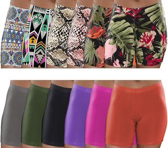 Sexy Basics Womens 12 Pack Ultra Soft Brushed Active Yoga Stretch Mini -Bike Short Boxer Briefs, 12 Pack- Randomly Assorted Colors, Large