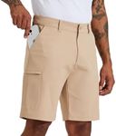 Willit Men's Golf Shorts Stretch Hiking Cargo Shorts Athletic Quick Dry Casual Work Shorts with Pockets 10" Light Khaki 30