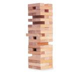 Eichhorn 100002466 Stacking Game, Skill Game for the Whole Family, Balance Tower Made of Untreated Wood, Wobble Tower 54 Pieces, Suitable from 5 Years