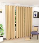 Decorvilla Blackout Faux Silk Superior 4 Piece Plain Solid Window urtains, 5 Feet, Fawn