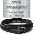 Temoto Valentines Gifts Religious Gifts for Men - To My Man Bracelet Gifts for Men Birthday Sobriety Gifts for Men