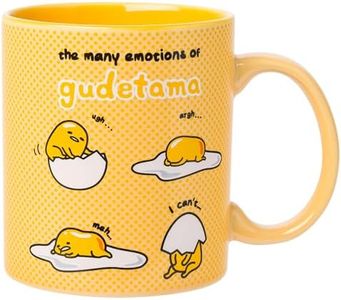Silver Buffalo Sanrio Gudetama Many Emotions Ceramic Mug, 20 Ounces