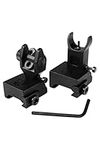 OZARK ARMAMENT HK Style Flip Up Back Up Iron Sights - with All Metal Construction - Featuring Dual Aperture Design - Mounts to Any Picatinny or Weaver Rails