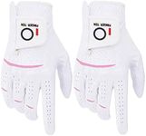 FINGER TEN Womens Ladies Golf Rain Gloves Pair Both Hand or 2 Pack Left Right Hand, Wet Hot Cool Grip, Fit Small Medium Large XL (White, Large, Right)