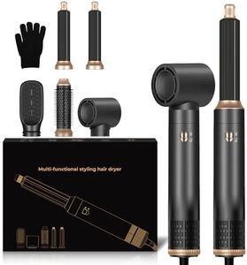UKLISS Air Styler 5 in 1 Hairstyler Pro, Hair Dryer Brush with Automatic Hair Curler, Hair Straightener, Thermal Brush, Hairdryers for Women, Gifts Set Hot Brushes for Short Long Hair Styling - Black