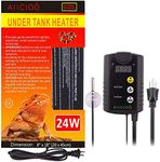 Aiicioo Under Tank Heater Thermostat - Reptile Heating Pad with Temperature Control Reptile Heat Mat for Combo Set for Hermit Crab Lizard Terrarium 24W