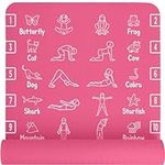 Plyopic Kids Yoga Mat – Non-Slip Lightweight TPE Exercise Mat for Babies, Toddlers, Children, Boys & Girls (Ages 0-12) in Kindergarten, Preschool, School. PVC Free. 6mm Thick. Incl. Carry Strap