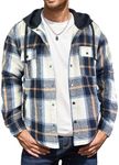 PLEPAN Mens Hoodies Flannel Plaid S