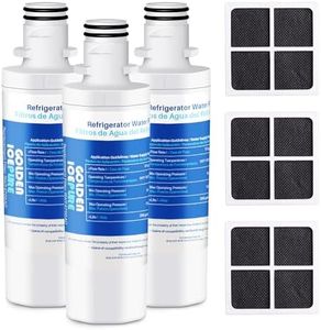 GOLDEN ICEPURE RWF4700A Refrigerator Water Filter Compatible with LG LT1000P, MDJ64844601,LT1000PC, ADQ74793501, ADQ74793502, Kenmore 46-9980, 9980 and Air Filter LT120F Combo (3-Packs)