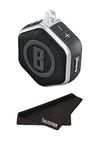 Bushnell Golf Wingman Mini GPS Speaker - Audible & Accurate Distances, Multiple Mounting Options for Cart or Walking (Black/Silver) The Golfather Cleaning Cloth Bundle