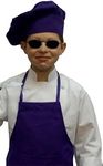 Medium Children Kids Purple Chef Set Apron & Adjustable Hat Quality Lite