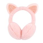 LUCKYBUNNY Girls Leopard Faux Fur Earmuffs Ear Warmers Winter Warm Plush Ear Covers for Indoor and Outdoor