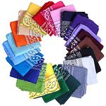 Bandanas,22 Pack Cotton Paisley Print Head Wrap Headwear Bandanas for Men Women,Multifunctional22*22 Inch Cotton Cowboy Wristband Headband for Head Cycling Hair