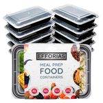 Efforias [10 Pack, 28oz] 1 Compartment Plastic Meal Prep Containers - Reusable BPA Free Food Containers with Airtight Lids - Microwavable, Freezer and Dishwasher Safe