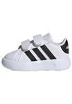 adidas Unisex Kids Grand Court 2.0 Shoes Kids Tennis Shoes, Ftwwht Cblack Ftwwht, 7 UK