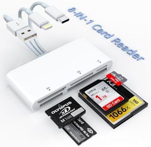 SD TF CF MS XD Picture Card Reader for iPhone/iPad/MacBook/Samsung - 5 in 1 Multi Memory Card Reader with Lightning+USB A+USB C SD Card Reader - Memory Stick pro Duo Adapter Plug and Play