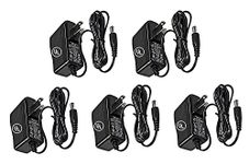 Amamax® Wall Adapter Power Supply - 12VDC 1A, 5.5mm - 2.1mm UL Listed (Pack of 5)