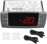 Fit for Dixell XR03CX-4N0F1 Temperature Controller，120V Digital Thermostat Panel for Refrigerator Freezer with Temperature Sensor Probes Replace XR03CX W0302186 XR03CX-4N1C0