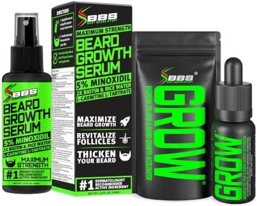 Beard GROW XXL & Beard Minoxidil Bundle for Men – Beard Growth Oil + 5% Minoxidil Serum with 2X Biotin & Rice Water – Thickens, Fills Patchy Areas & Promotes Fuller Facial Hair