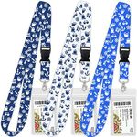 Cruise Lanyard Accessories Must Haves for Ship Cards [3 Pack] Cruise Lanyards with ID Holder, Key Card Retractable Badge & Waterproof Ship Card Holders (Blue, Royal Blue & White) in 2023, 2024 & 2025