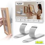 Trilancer Picture Hanging Strips Heavy Duty, 20 Pairs (40 Strips, Large) Damage-Free Adhesive Wall Hanging Strip for Picture Frame,Wall Art, Decoration,No Nail or Tool,Clean Removal for Smooth Surface