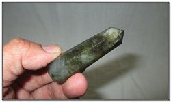 Jet Genuine Exquisite Labradorite Obelisk Tower Jumbo 8 Facet Free 40 Page Booklet on Jet International Crystal Therapy Aura Rock Crystal Natural Polished Earth Spirit Balance Point Gemstone Spiritual Chakra Balancing Psychic Gift Therapy Massage Healing Vibration Wand Grounding Nurturing Reiki Energy Positive Wish Intuition Protection Table Display Generator Life Temple Paperweight Prism