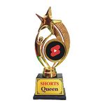 Gifts Bucket YouTube Shorts Queen Subscriber Trophy Award | Gifts for Brother, Sister, Husband, Wife, Boyfriend and Girlfriend YouTube Influencer