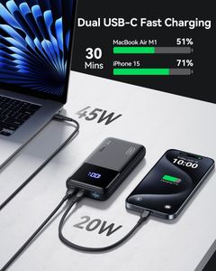 INIU 65W Power Bank 20000mAh – USB-C Portable Charger for MacBook, iPhone, Samsung