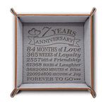 BELLA BUSTA-Traditional Wool 7 years Anniversary-Forever to go-Engraved Wool Tray with Breakdown Dates-Storage & Organization Jewelry Trays (Anniversary)