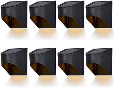 MAGGIFT 8 Pack Outdoor Metal Solar Deck Lights, LED Solar Fence Lights Decor for Steps Stairs Wall Walkway Garden Fences Pathway