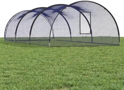 Garvee 30 x 12 ft Baseball Batting Cage,Portable Net Batting Cages for Baseball and Softball,Baseball Pop Up Cage with Pitching Machine Hole and Detachable Door,Black