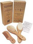 Shellamy Baby 3 Piece Wooden Baby Hair Brush and Comb Set