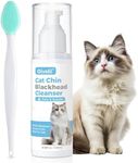 Oivolii Cat Black Seed Cleaner Kit,4 fl.oz Remove Cat Chin Blackheads Gentle & Effective Acne Chin Treatment 2-in-1 Wash and Black Seed Brush Soft Silicone Cat Grooming Scraper Brush
