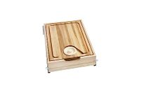 Rev-A-Shelf Wood Base Cabinet Cutting Board Drawer Replacement System w/Soft Close, Standard, Natural Maple